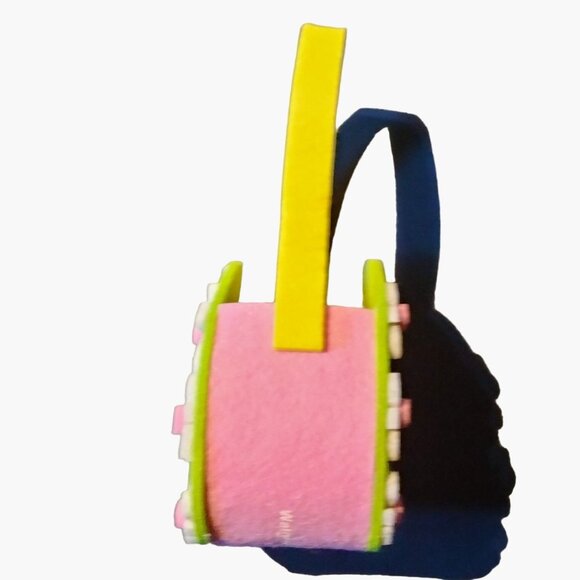 Easter Egg Felt Bag Miniature Basket Treat Gift Green Pink Daisy Girl Purse Tote - Picture 2 of 4